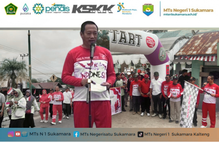 Jalan Sehat Kerukunan Kemenag Kab. Sukamara MTsN 1 Sukamara jadi tuan Rumah